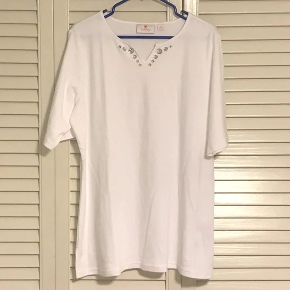 Quacker Factory Rhinestone Top - Picture 1 of 5